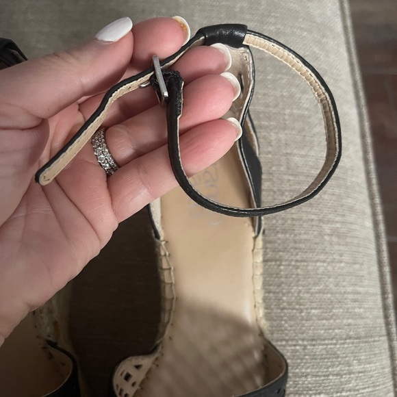 Franco Sarto Leather Woven Espadrille Wedges - Picture 4 of 12